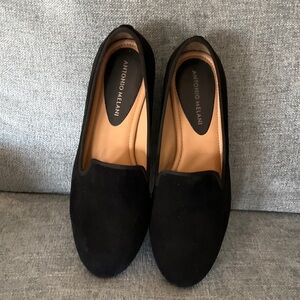 ANTONIO MELANI Classic Black Suede Loafers